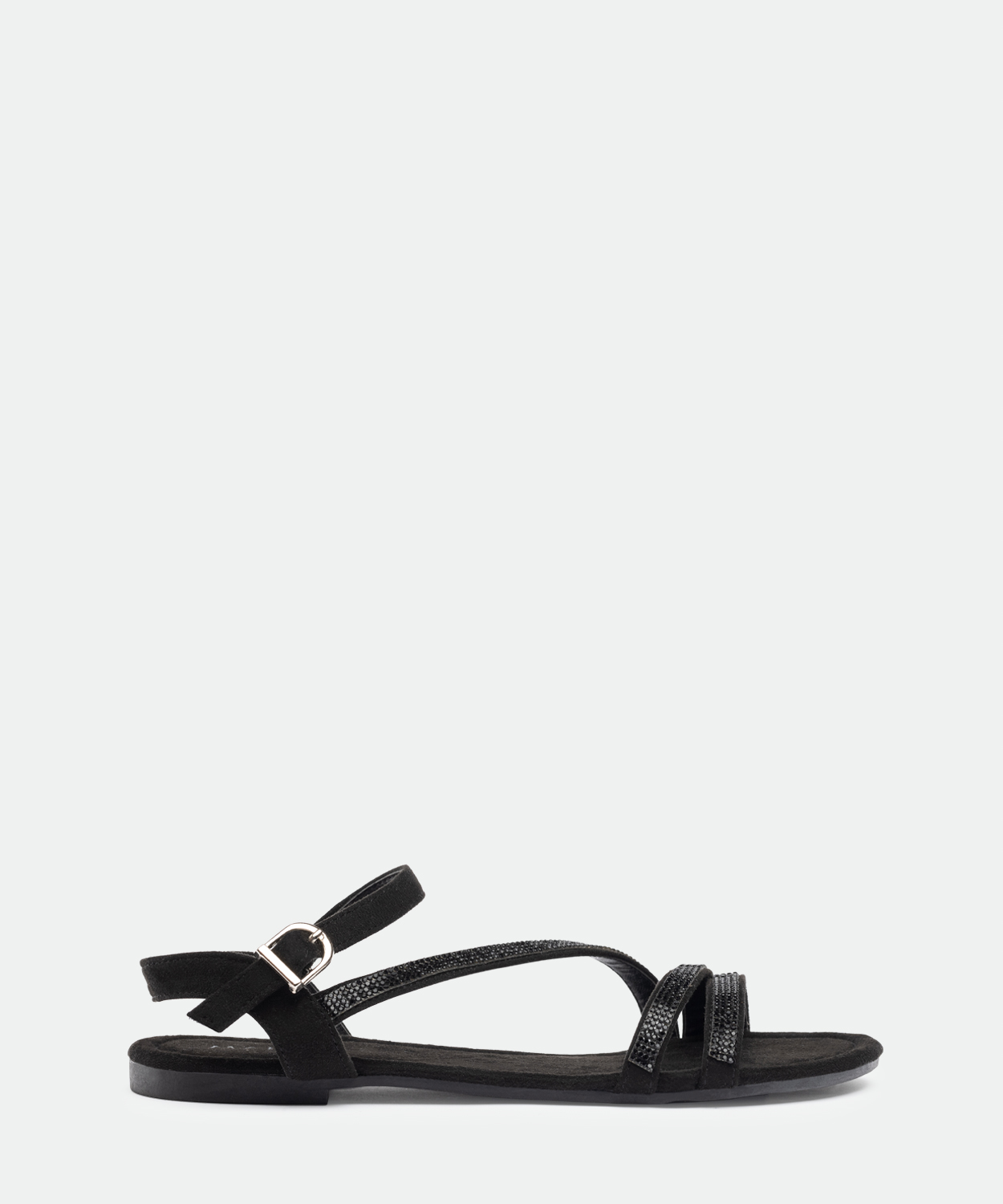 Sandalias planas tiras strass